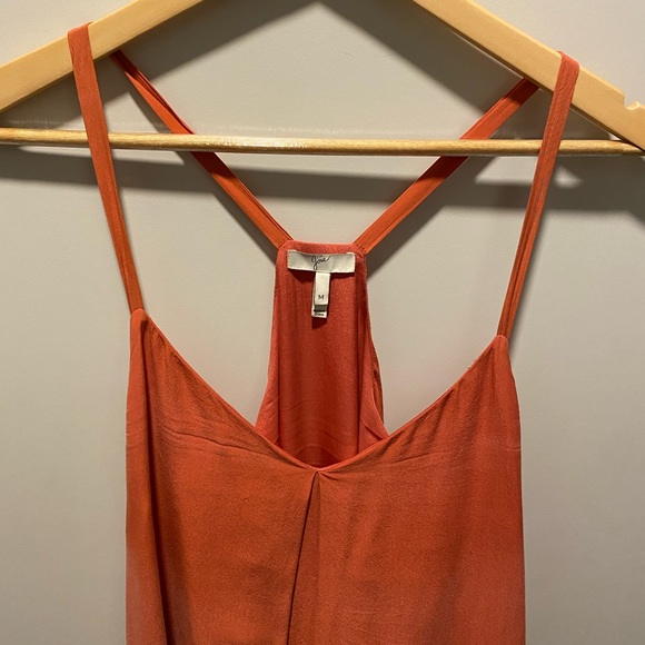 Joie Silk Racer Back Dress - Medium Orange - Picture 2 of 4
